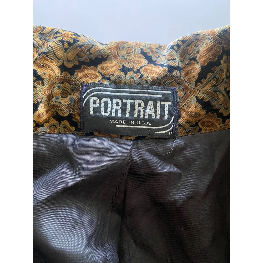 Vintage Velvet Burnout Paisley Kimono Jacket Womens Made‎ USA